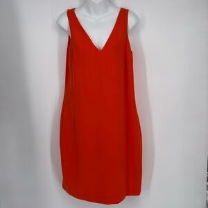 Lauren Ralph Lauren‎ Orange V-Neck Shift Dress Size 4 with Pockets